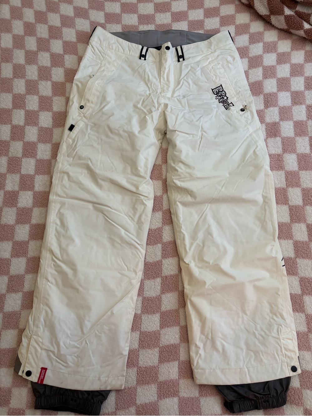 Article White Women’s  Snowboard Pants with Black dark purple Trim